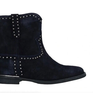 SPAZIOMODA WOMEN BLUE Suede BOOTS SIZE 40 US 9 MADE IN ITALY Studded